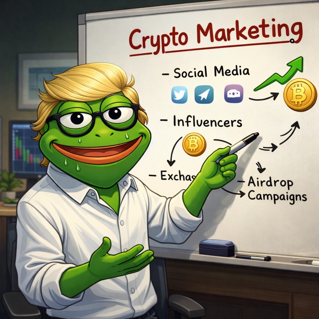 Pepe trump explains how crypto marketing works